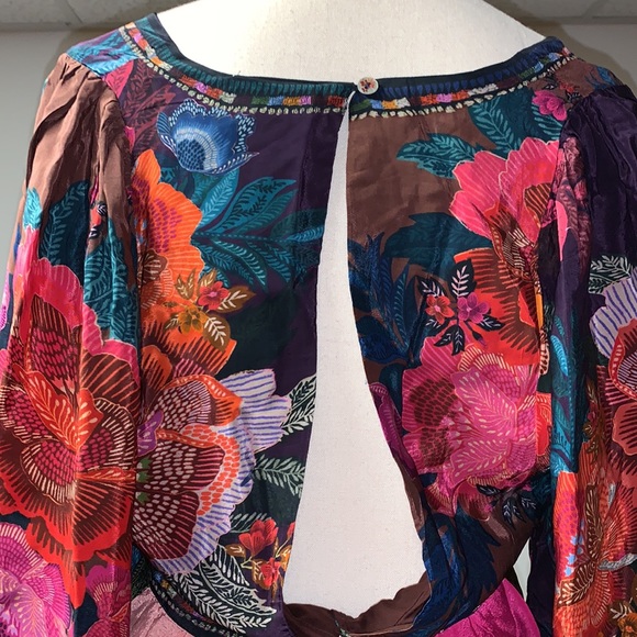 Farm Rio Flower Scarves Maxi Dress Small - Picture 6 of 13